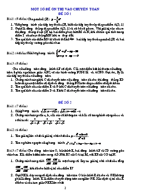 Một số đề ôn thi vào chuyên Toán